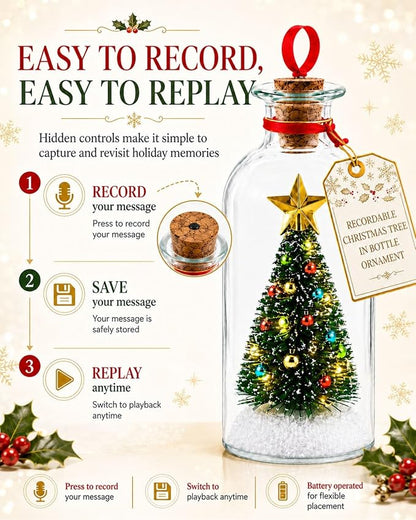 🎄 Christmas Voice Keepsake™ — Recordable Message in a Bottle Ornament
