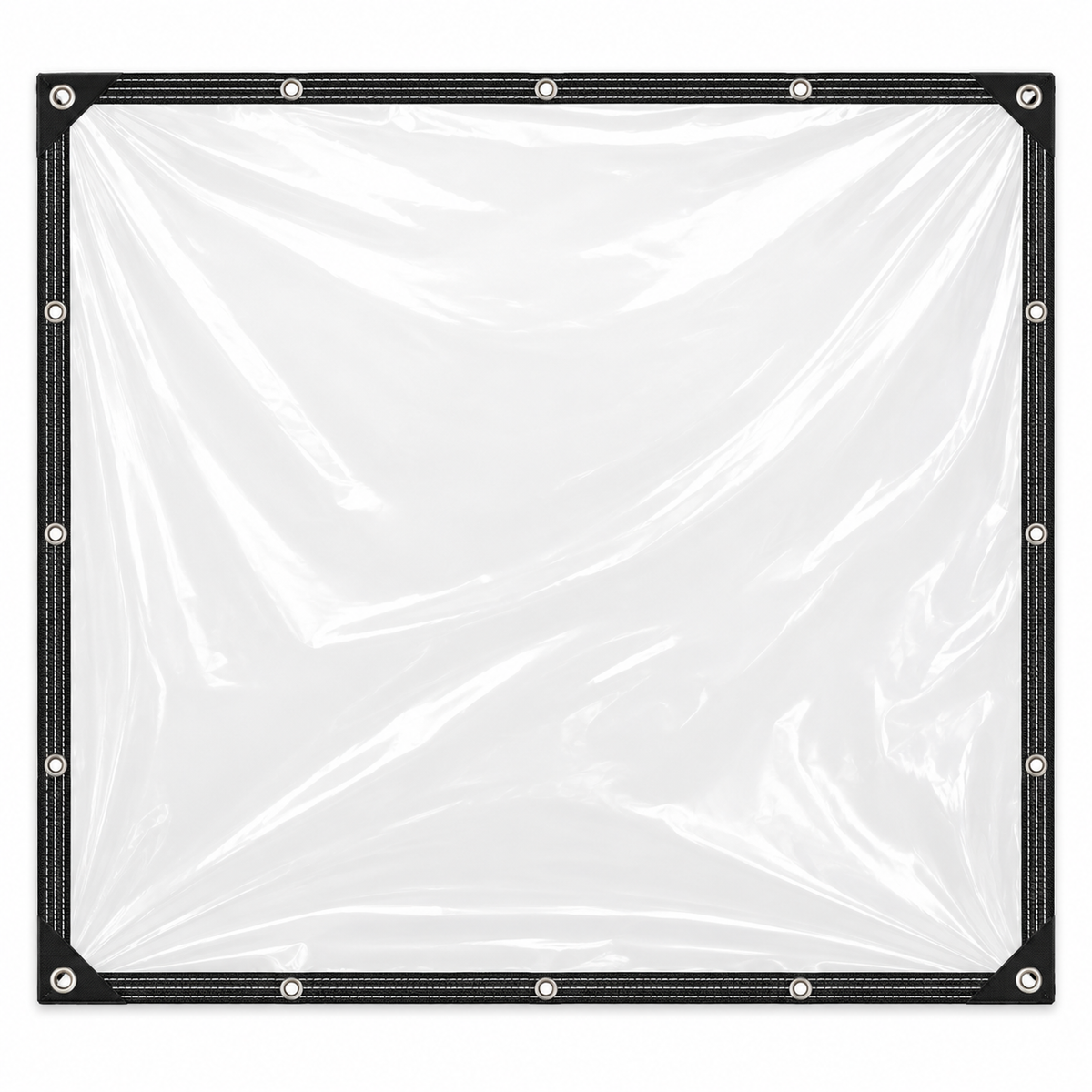 Full clear waterproof tarp on white background