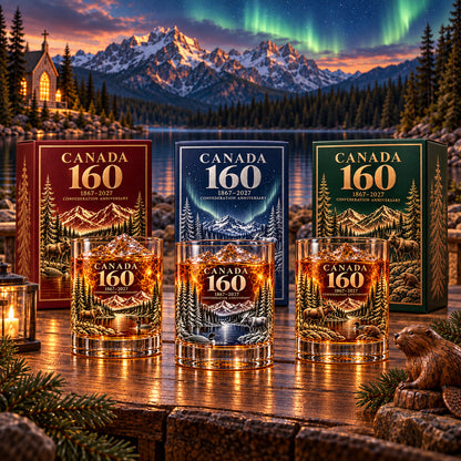 Canada 160th Anniversary Whisky Glass & Gift Box — 1867–2027 Commemorative Collection