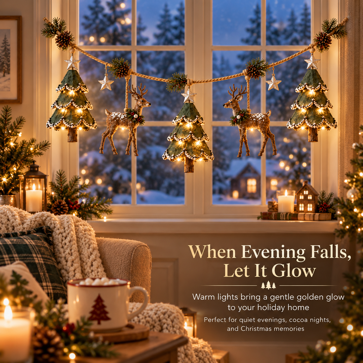 🎄 LIMITED-TIME 50% OFF | Lighted Woodland Christmas Garland™ – Enchanted Forest Holiday Decor with Warm Festive Glow