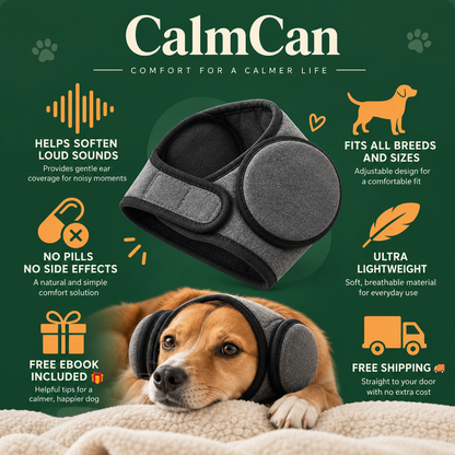 CalmEars™ Dog Noise-Reducing Ear Muffs A Softer Way Through Loud Moments.