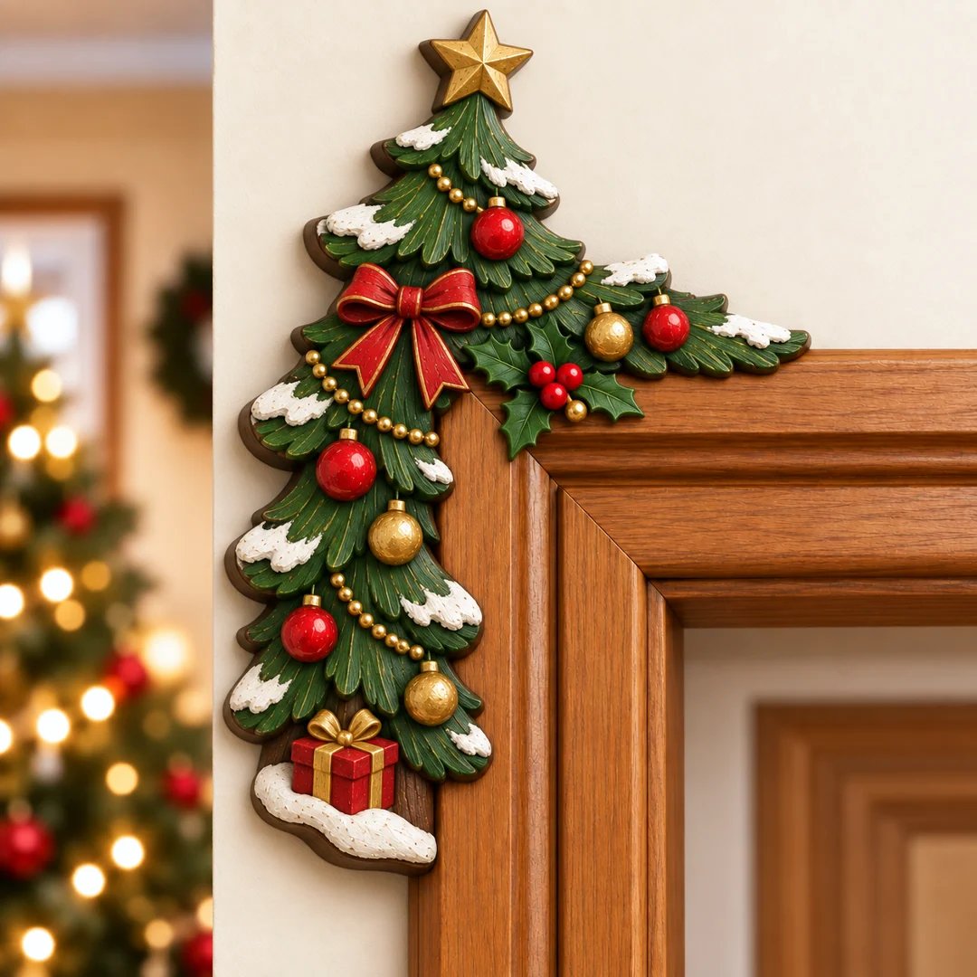 Christmas doorway decorations in home