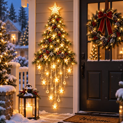 🎄✨ Starlit Christmas Tree Cascade™ – Glowing Starfall Wall Decor