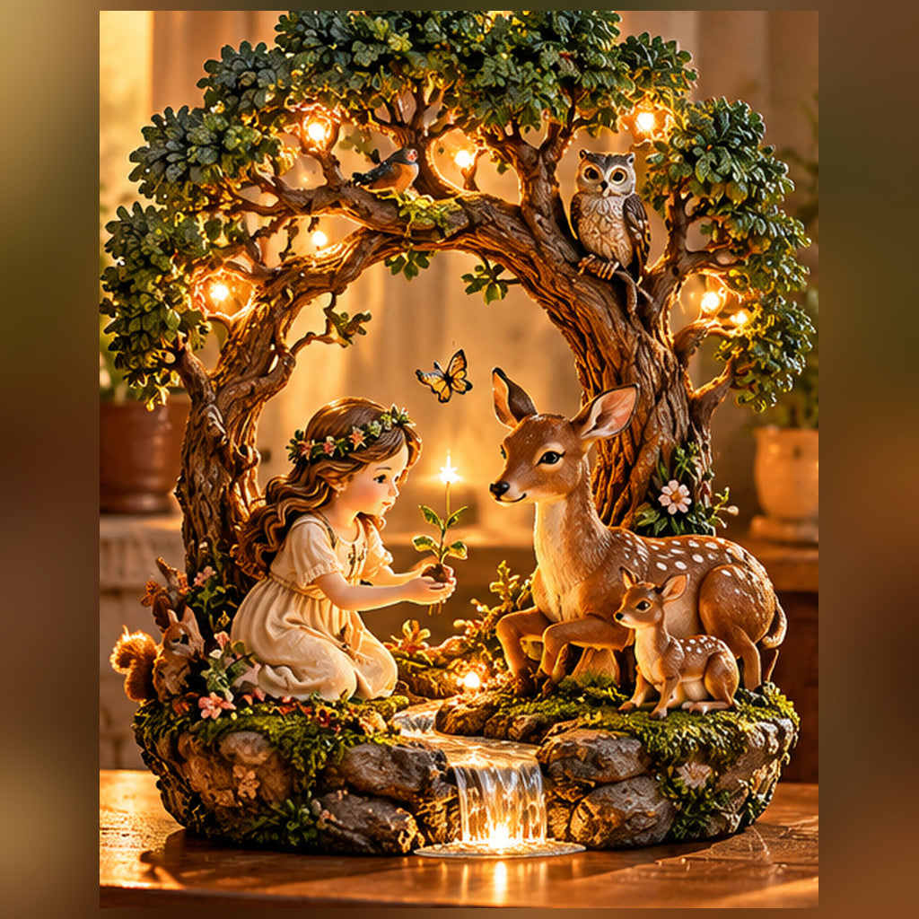Wildlife sculpture in a cozy home