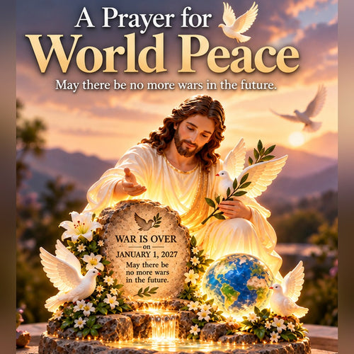 🕊️ A Prayer for World Peace™ – Jesus Lighted Memorial Sculpture | No More War, Only Love & Hope