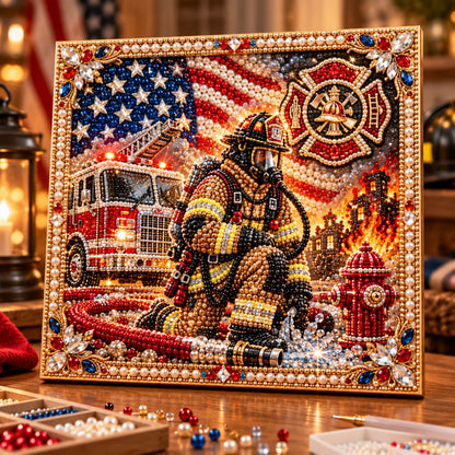 🔥 LIMITED-TIME 50% OFF | Firefighter Heroes Pearl Art Kit™ – DIY Tribute Bead Painting Collection