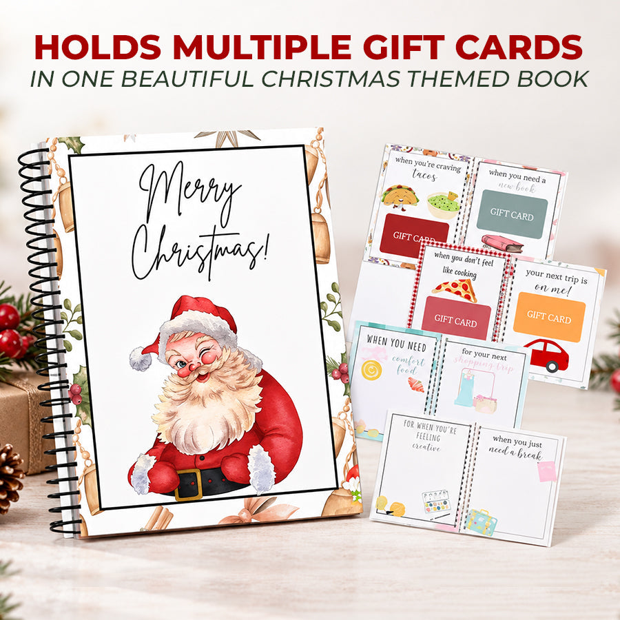 Christmas Gift Card Book designed to hold multiple cards