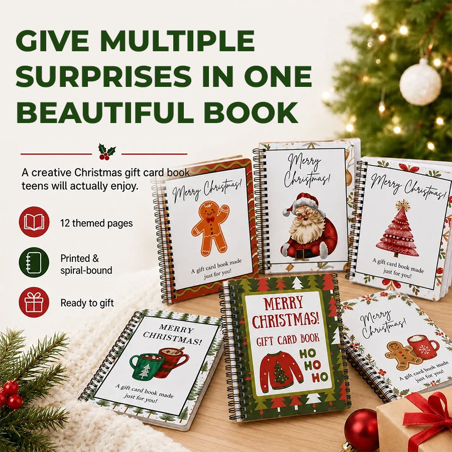 Christmas Gift Card Books as multiple surprises in one gift
