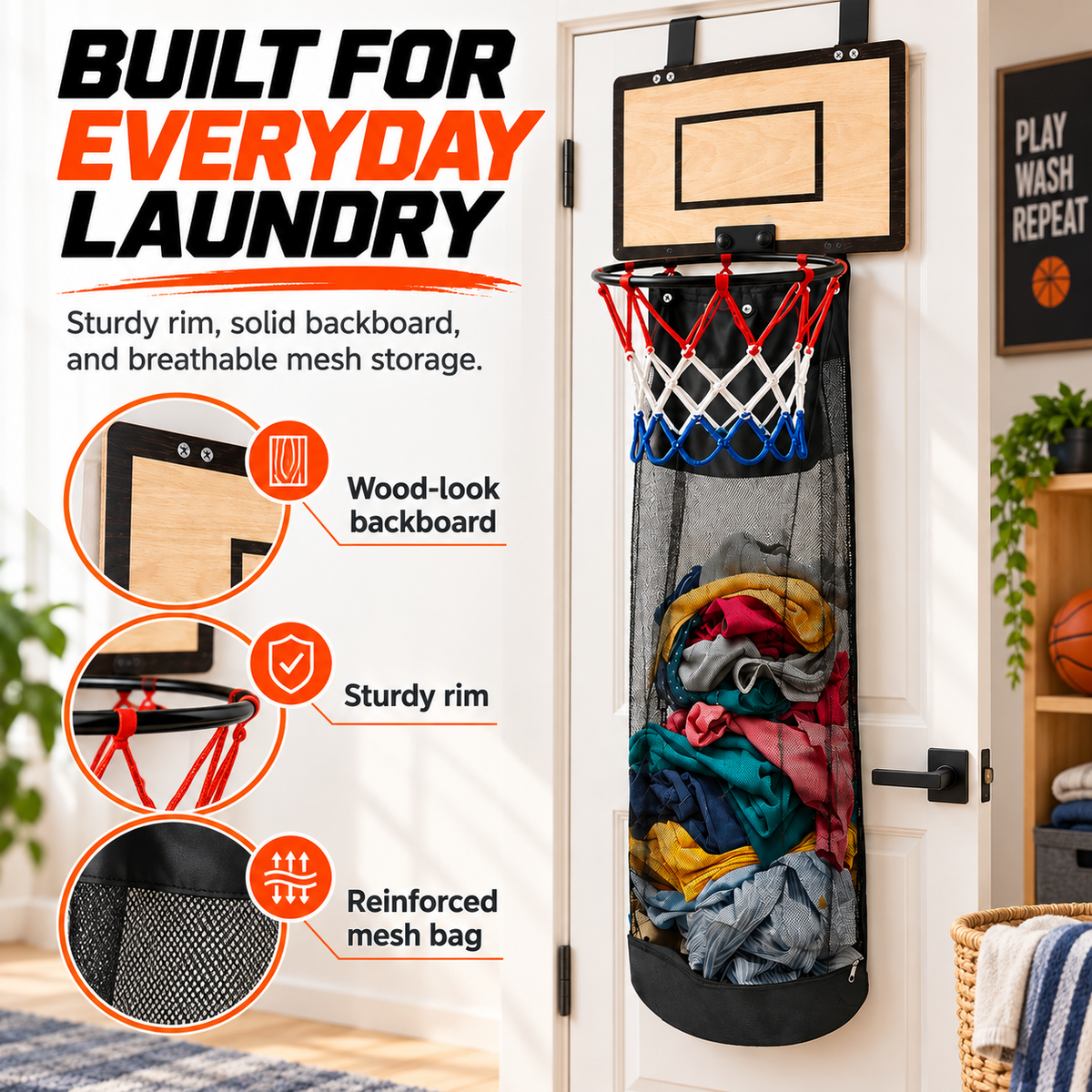 Basketball laundry shooting game