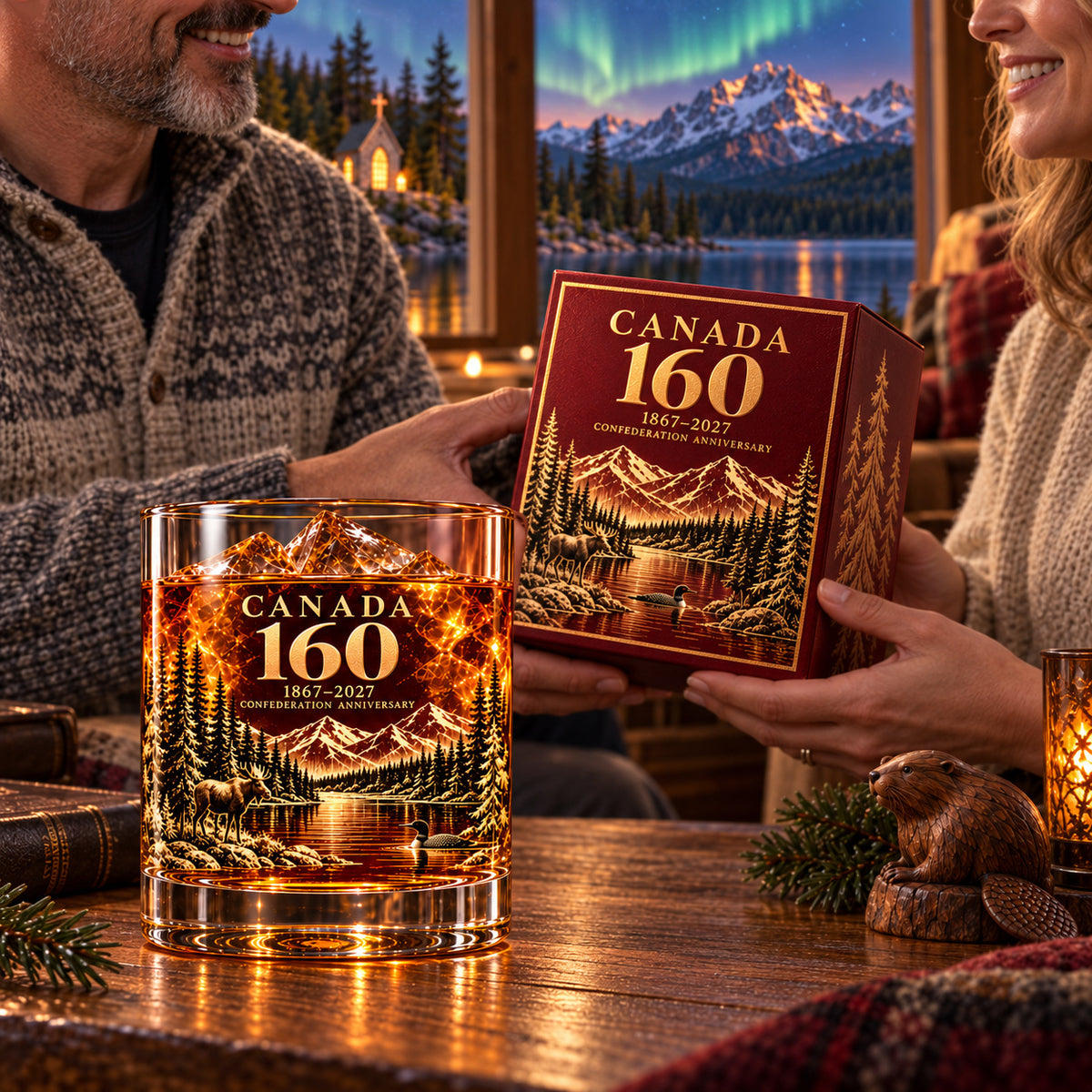 Canada 160 anniversary whisky glass collection in three colour palettes