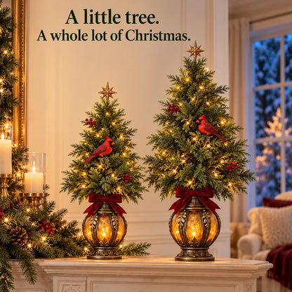 🎄 Cardinal Lantern Trees – Light Up Your Christmas