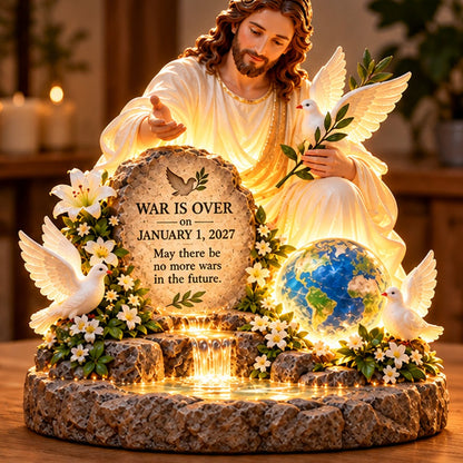 🕊️ A Prayer for World Peace™ – Jesus Lighted Memorial Sculpture | No More War, Only Love & Hope