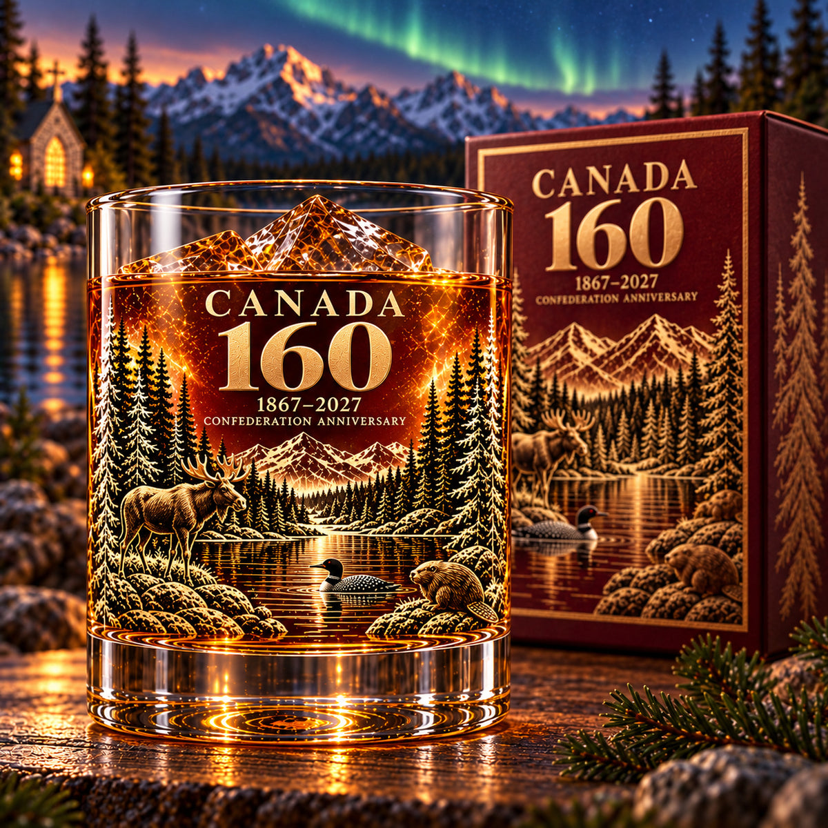 Canada 160th Anniversary Whisky Glass & Gift Box — 1867–2027 Commemorative Collection