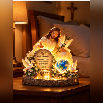 🕊️ A Prayer for World Peace™ – Jesus Lighted Memorial Sculpture | No More War, Only Love & Hope