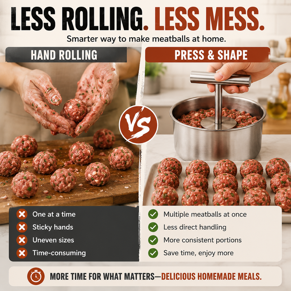 Batch meatball preparation