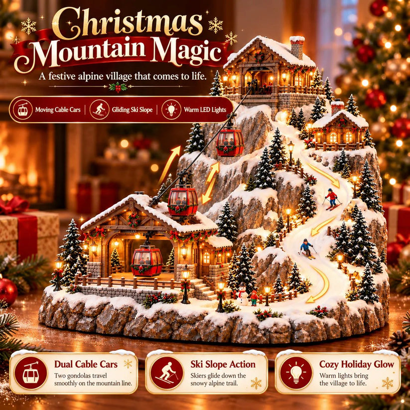 Christmas cable car mountain village display