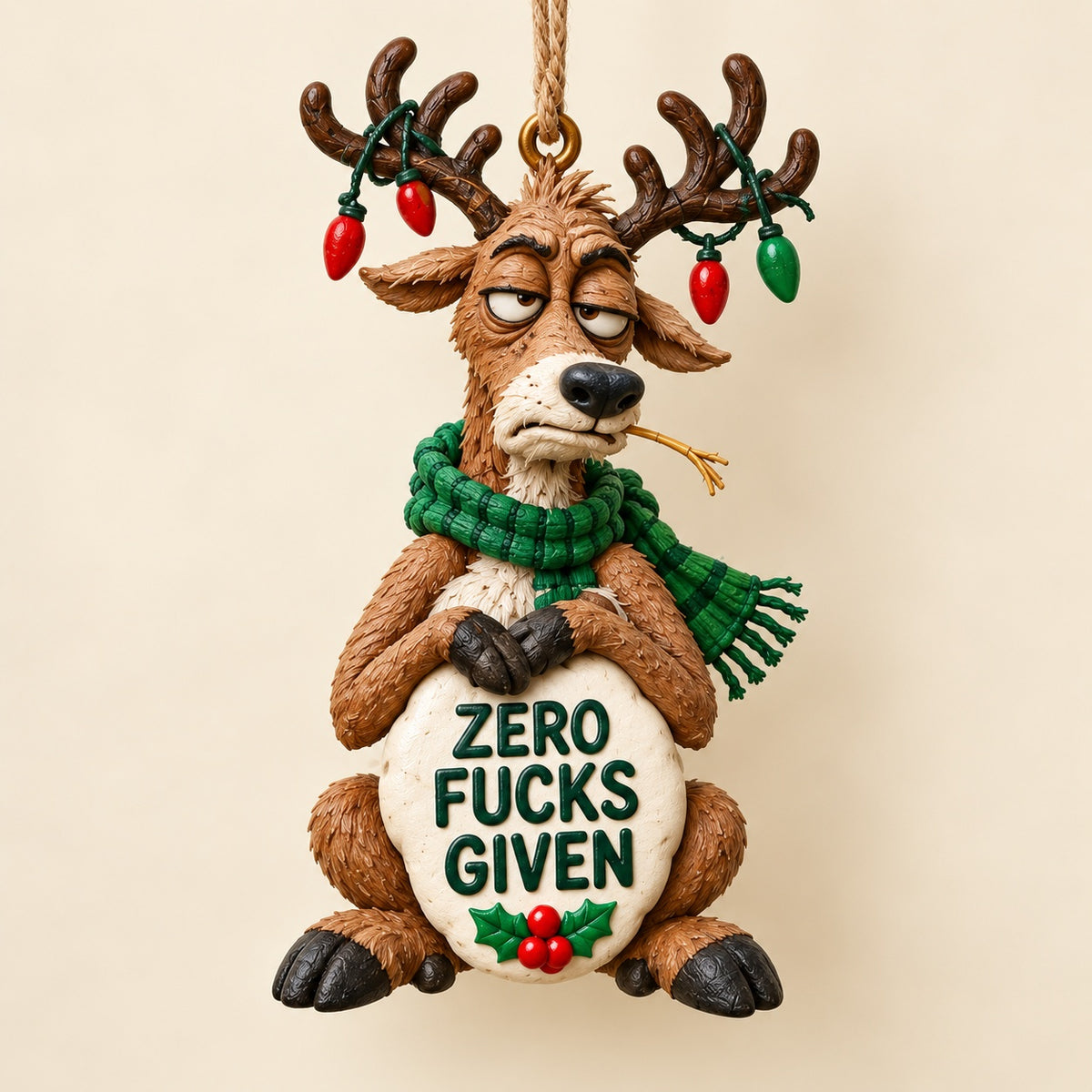 Funny Christmas ornaments on tree