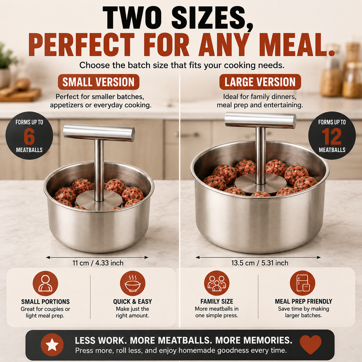 Meatball press preparation