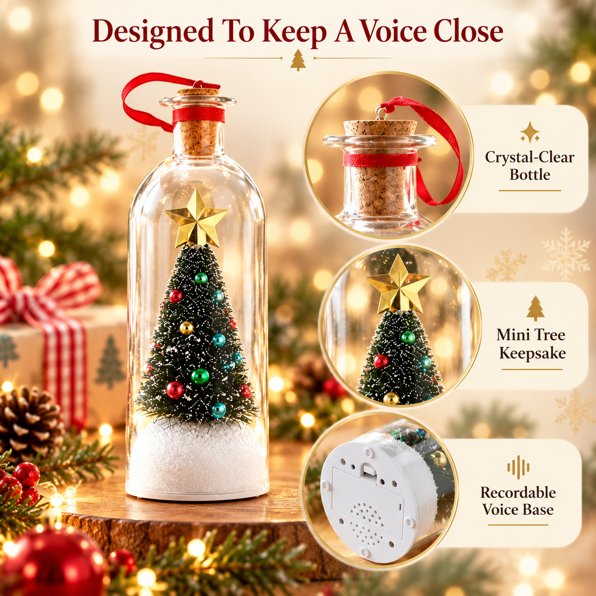 ⏰Limited Stock 50% OFF - 🎄🎙️ Christmas Voice Keepsake Bottle™ – Record Your Love, Keep Their Voice Close ❤️✨
