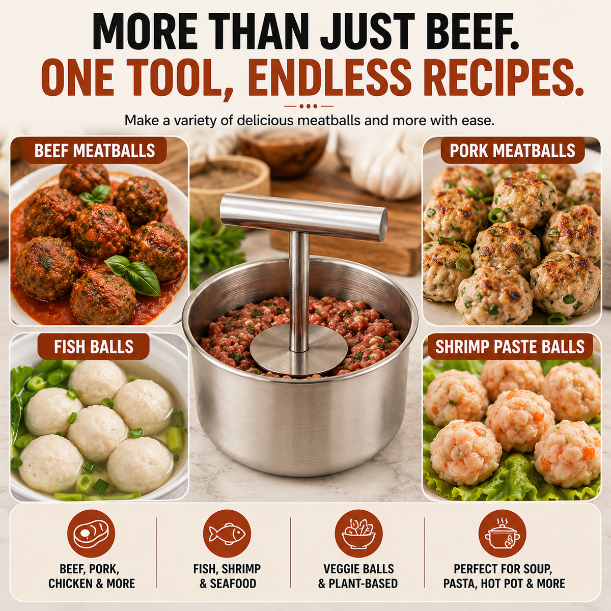 Uniform meatball portions