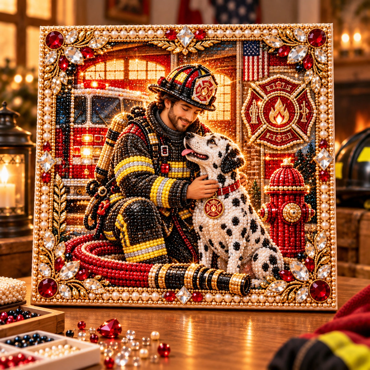 🔥 LIMITED-TIME 50% OFF | Firefighter Heroes Pearl Art Kit™ – DIY Tribute Bead Painting Collection