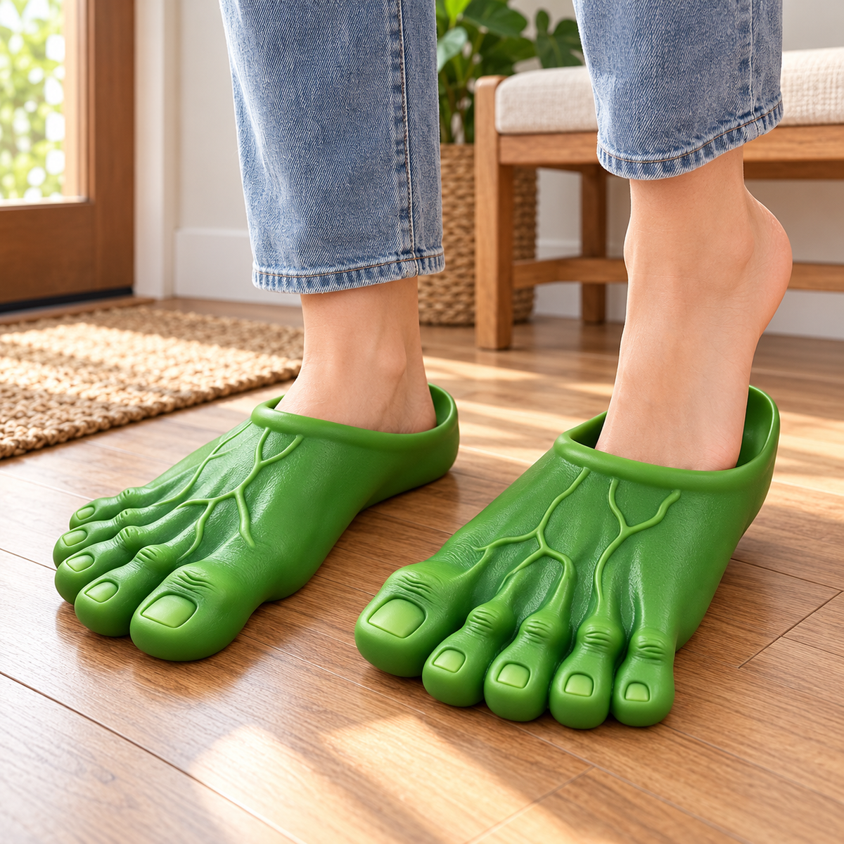 👣Giant Toe Slippers – Funny Realistic Foot Slides