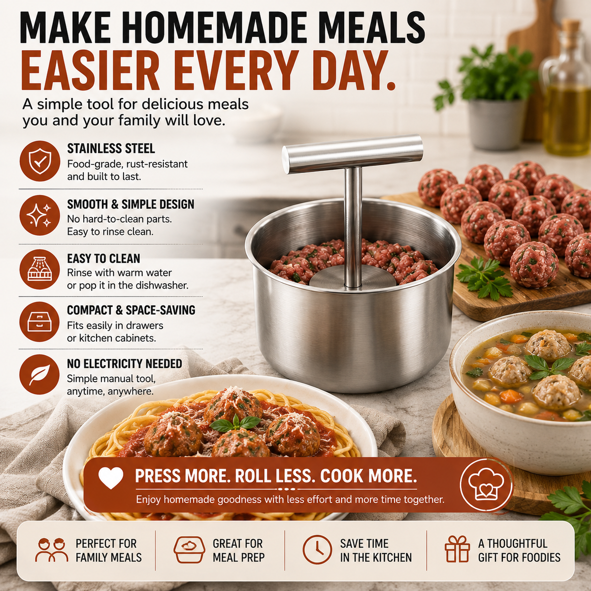 Meatball family dinner meal prep