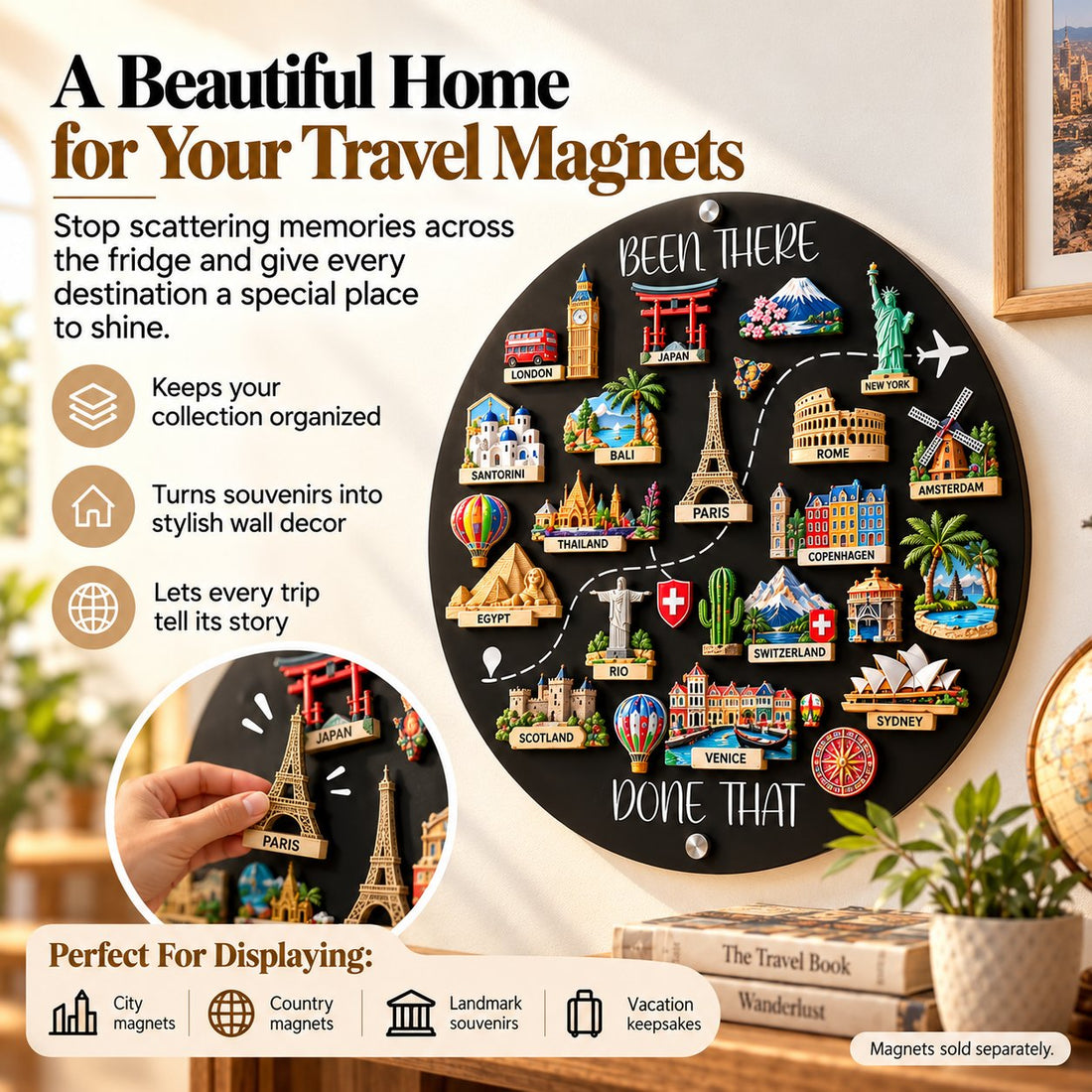 🌎✨Travel Magnet Board - 💕Every Magnet Has a Story. Every Journey Deserves a Place💕