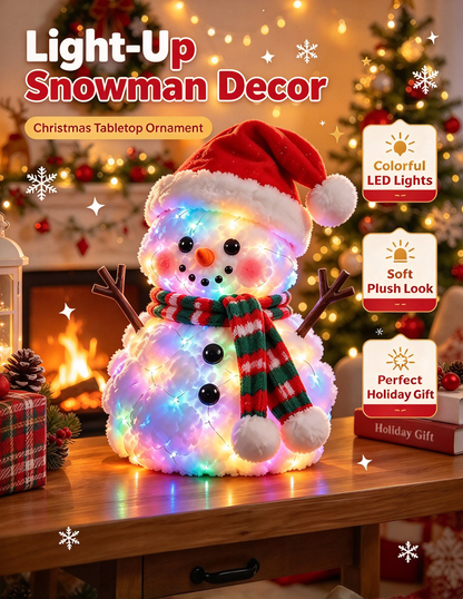 🔥 LAST DAY 49% OFF 🔥 Glowing Snowman Plush | Light-Up Christmas Tabletop Decoration 🎄⛄️