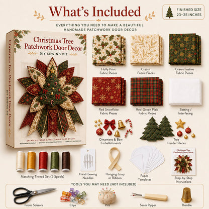 🔥🎄 Christmas Special – 50% OFF 🎁 Festive Quilted Christmas Door Hanging DIY Sewing Kit