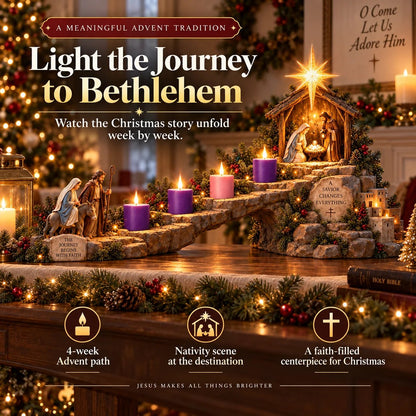 ✝️ Adventsangebot für kurze Zeit | Reise nach Bethlehem – Beleuchteter Krippenweg für 4 Wochen voller Hoffnung ✨ Kostenloser Versand