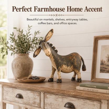 🔥 LIMITED-TIME 50% OFF 🤎 Rustic Donkey Figurine™ – Charming Farmhouse Shelf & Table Decor