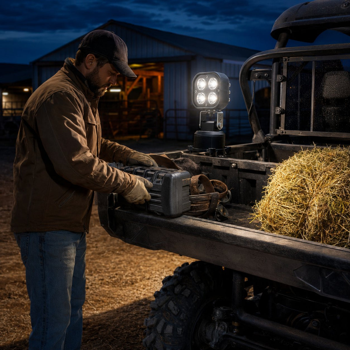 One two four magnetic LED pod light coverage comparison