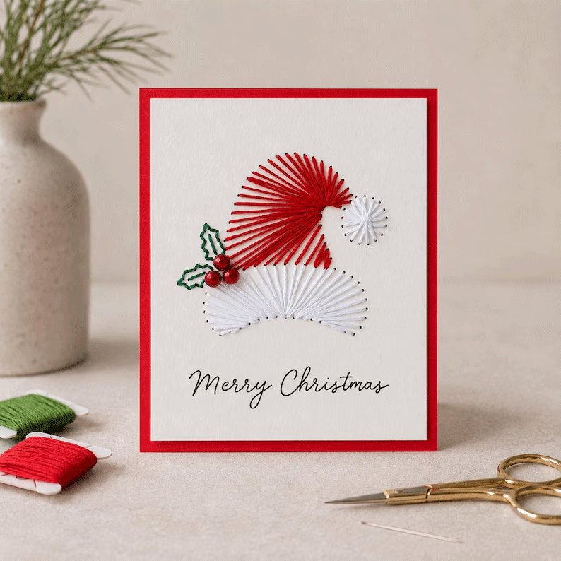 🎄🧵Stitch a Little Christmas Magic - Merry & Bright Christmas DIY Kit (6 pcs)