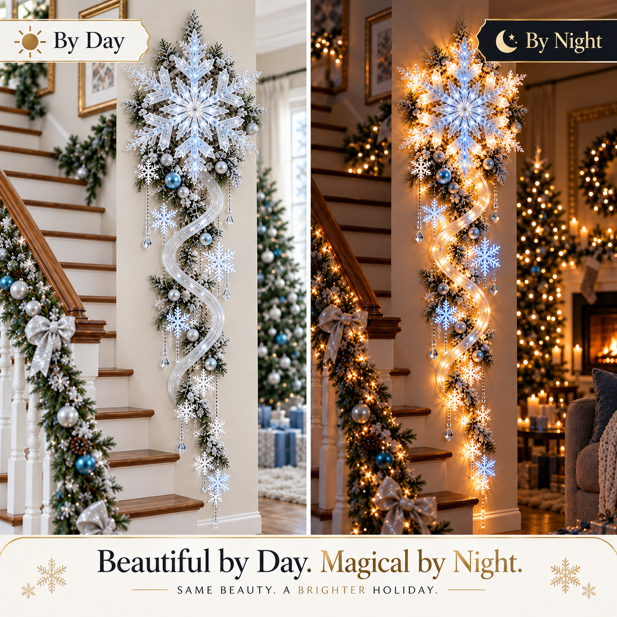❄️ Limited-Time Christmas Sale | Giant Snowflake Blizzard Trail™ – Turn Your Home into a Glowing Winter Wonderland 🎄✨