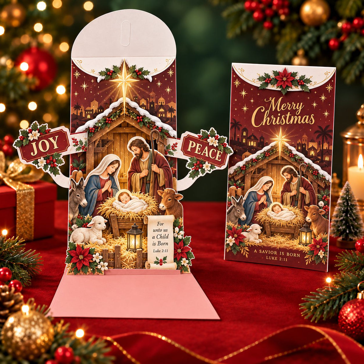 ⏰LAST DAY 50% OFF 🎄Handmade 3D Christmas Money Card – Pop-Up Holiday Card with Cash Envelope & Message Space 💌✍💵