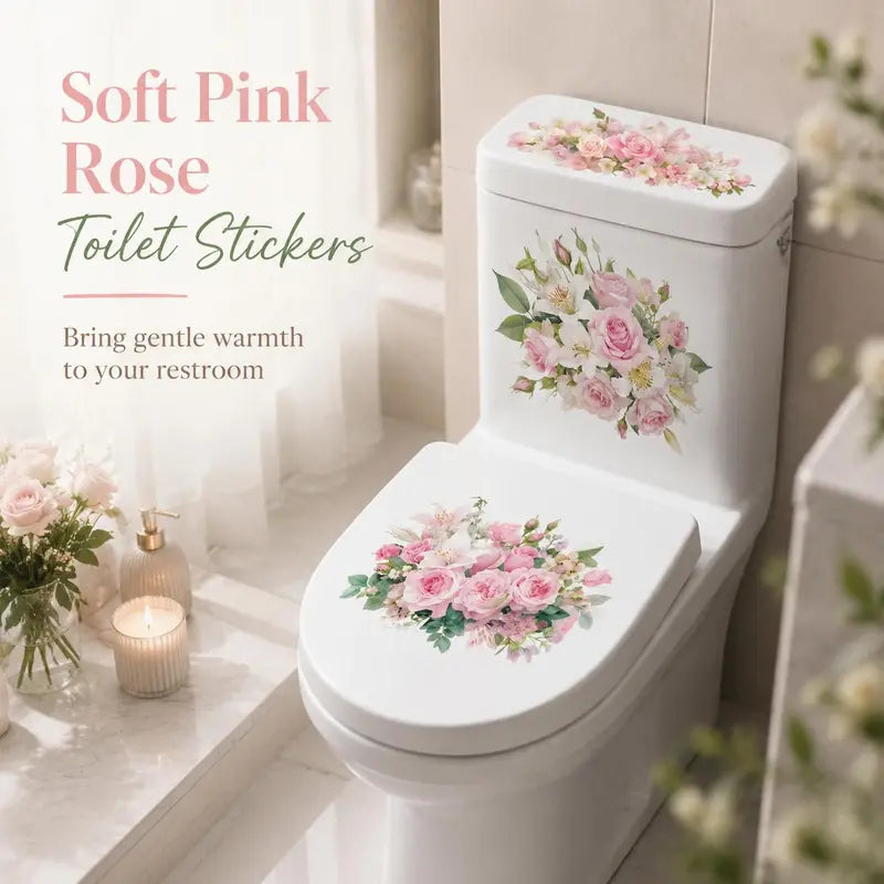 🔥 Limited-Time 49% OFF 🌸3 Piece Golden Floral Toilet Stickers – Pearl-Inspired Bathroom Decals