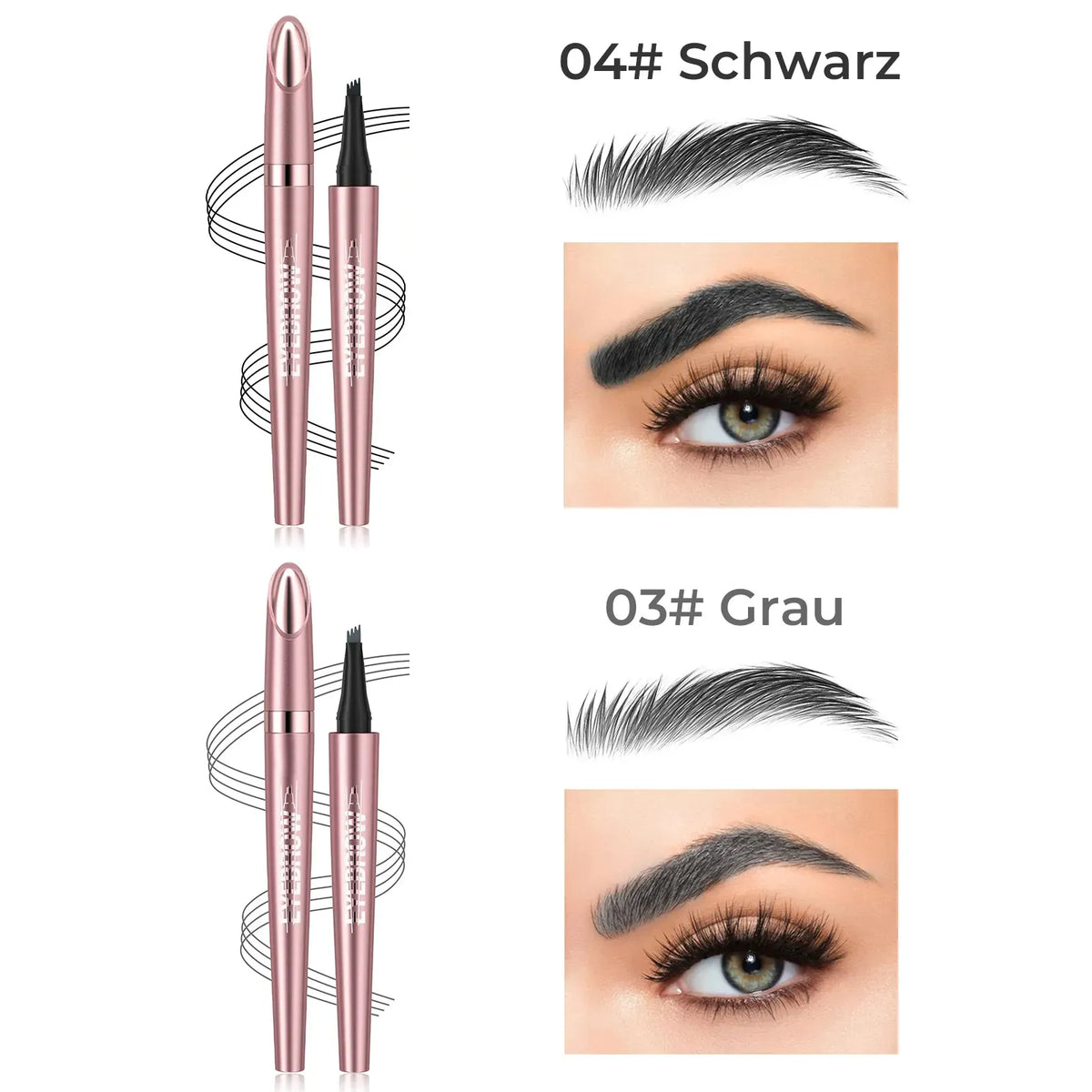 🎁✨Wasserfester Micro-Fork Augenbrauenstift, langanhaltende Brownen-Pen für natürliche, haarähnliche Striche