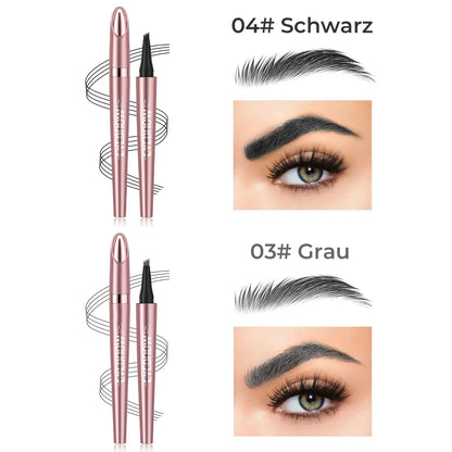 🎁✨Wasserfester Micro-Fork Augenbrauenstift, langanhaltende Brownen-Pen für natürliche, haarähnliche Striche