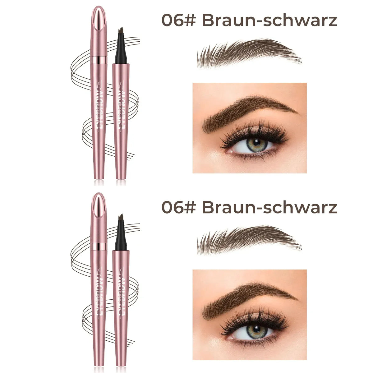 🎁✨Wasserfester Micro-Fork Augenbrauenstift, langanhaltende Brownen-Pen für natürliche, haarähnliche Striche