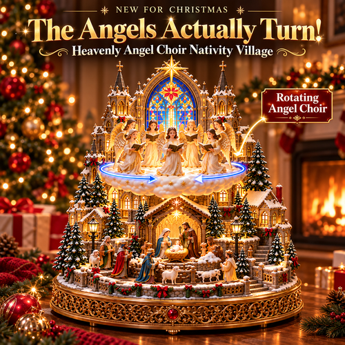 🎄✝️ Bethlehem Angel Choir | Lighted Rotating Nativity Village