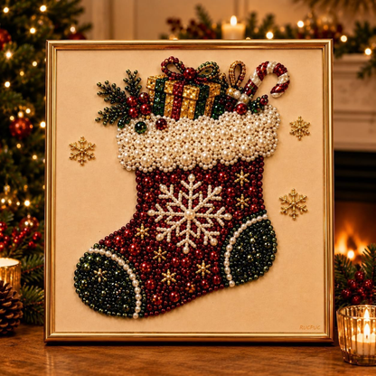 Kit Cuadro Navideño de Perlas
