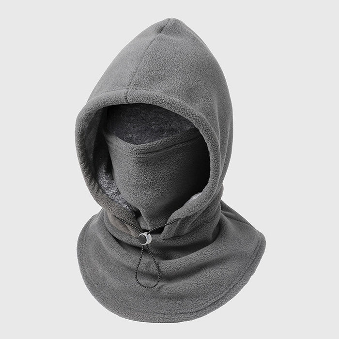 Grey fleece hood
