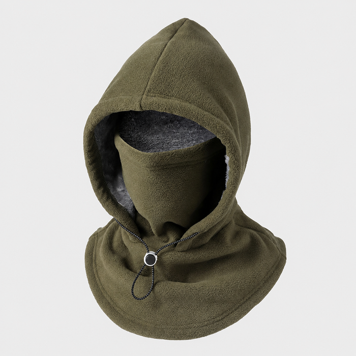 Green fleece hood