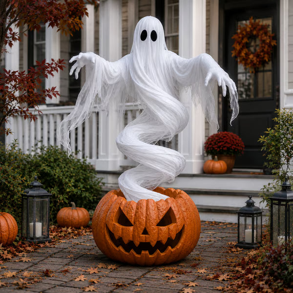 Swirling Ghost Pumpkin product details
