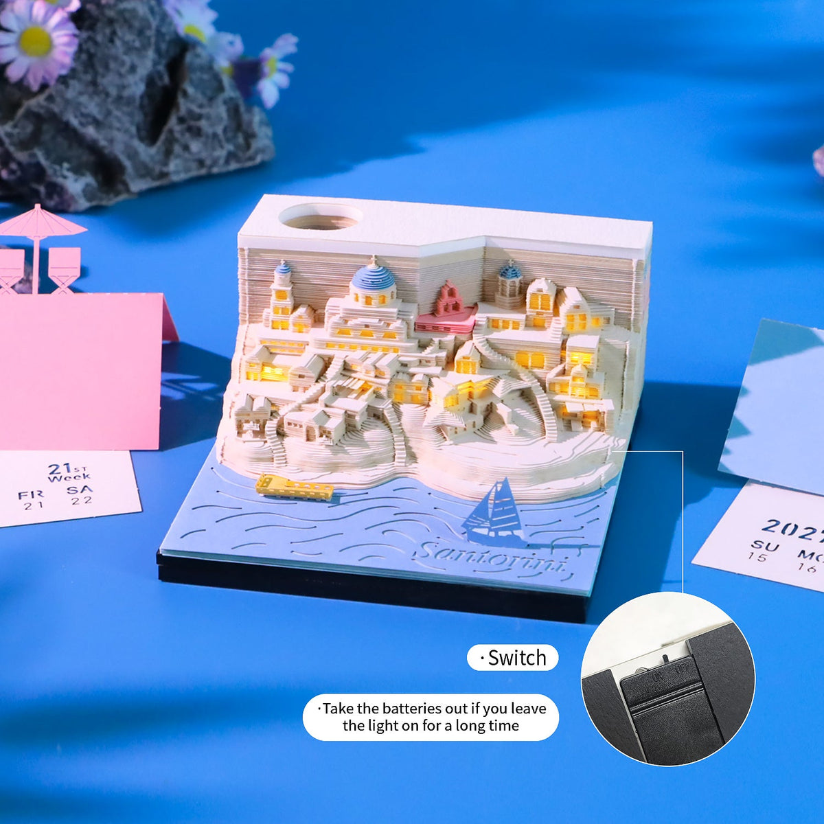 Santorini | 3D Calendar (2027)