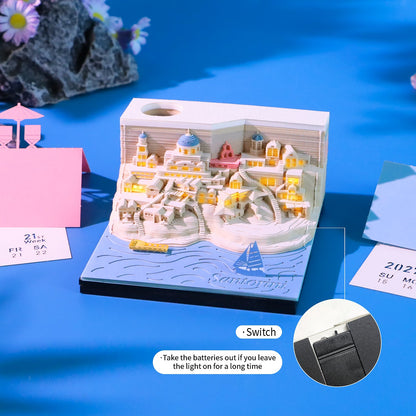 Santorini | 3D Calendar (2027)