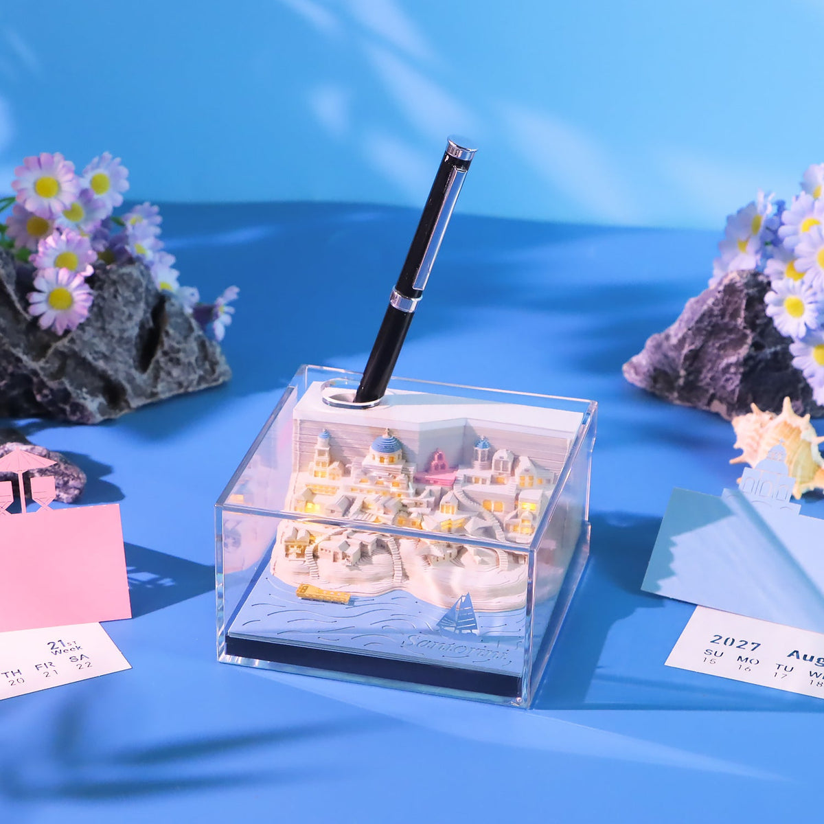 Santorini | 3D Calendar (2027)