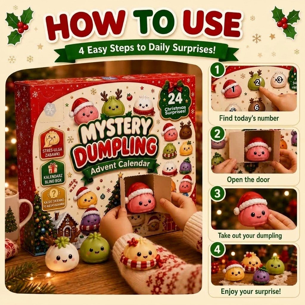 🎄Christmas Dumpling Squishy Advent Calendar🎁 24 Cute Surprise Fidget Toys