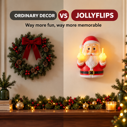 JollyFlips™ Light-Up Middle Finger Christmas Wall Décor